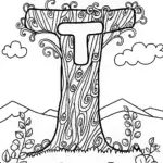 The Adventurous Letter ‘T’ Coloring Page