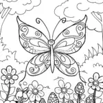 Guardian butterflies in a magical garden