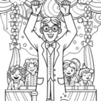 Blippi’s Fun Science Fair Coloring Page