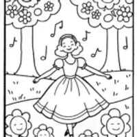 Alice in the Musical Garden Coloring Page