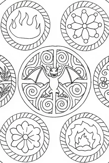 A coloring page of Charizard’s Elemental Dance Coloring Page