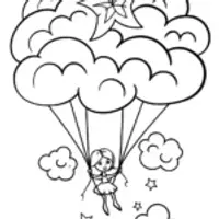The Fairy’s Dreamy Balloon Ride Coloring Page