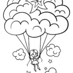 The Fairy’s Dreamy Balloon Ride Coloring Page