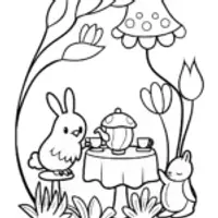 Chick’s Magical Tea Party Coloring Page