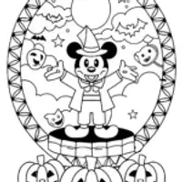 Mickey Mouse Halloween Magic Coloring Page