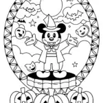 Mickey Mouse Halloween Magic Coloring Page