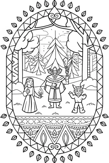A coloring page of The Enchanted Ritual of Champions Coloring Page