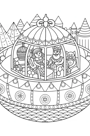 A coloring page of Bowser’s Whimsical Time Machine Adventure Coloring Page