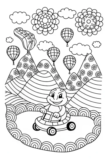 A coloring page of Koopa Troopa’s Wild Kart Adventure Coloring Page