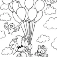 Sonic and Tails’ Balloon Adventure Coloring Page