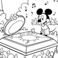 Mickey Mouse’s Magical Music Box Adventure Coloring Page