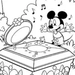 Mickey Mouse’s Magical Music Box Adventure Coloring Page
