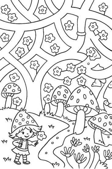 A coloring page of Strawberry Shortcake’s Berry Garden Adventure Coloring Page