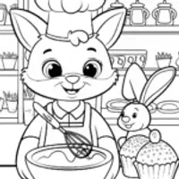 The Sweet Bakery Friends Coloring Page