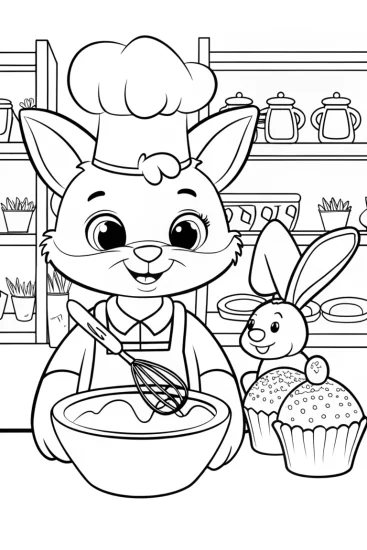 A coloring page of The Sweet Bakery Friends Coloring Page