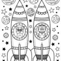 Bluey’s Spectacular Space Race Coloring Page