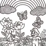 Mario and Luigi’s Garden Adventure Coloring Page