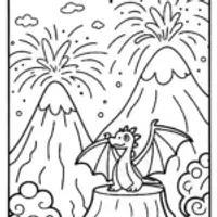 Charizard in a fiery lava landscape
