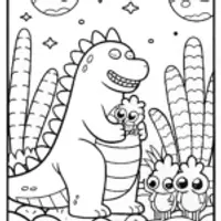 Godzilla’s cosmic escapade coloring page