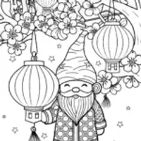 Gnome Festival of Lights Coloring Page