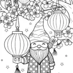 Gnome Festival of Lights Coloring Page