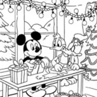 Mickey Mouse and Friends Holiday Workshop Coloring Page