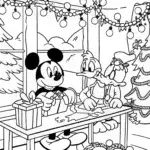 Mickey Mouse and Friends Holiday Workshop Coloring Page