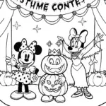 Mickey and Friends Halloween Costume Contest Coloring Page