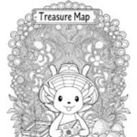 Axolotl Treasure Map Coloring Page