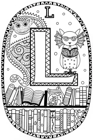 A coloring page of The Jolly Letter L Coloring Page