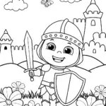 Baby Knight’s Fantasy Adventure Coloring Page