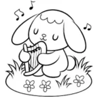 Cinnamoroll’s Enchanted Music Garden Coloring Page