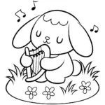Cinnamoroll’s Enchanted Music Garden Coloring Page