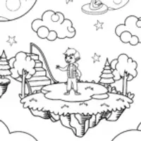 Miles Morales in the Dreamy City Coloring Page