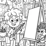 JJ’s Art Studio Coloring Page