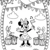 Minnie Mouse and the Magical Music Festival Coloring Page