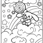 Cinnamoroll’s Dreamy Cloud Adventure Coloring Page