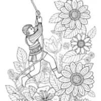 Ninja Garden Rescue Coloring Page