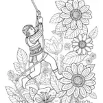 Ninja Garden Rescue Coloring Page