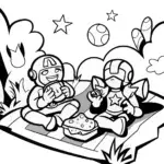 Avengers Picnic Coloring Page