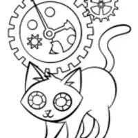 Tink the Curious Cat Coloring Page