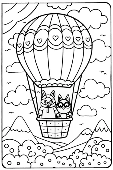 A coloring page of Bluey’s Balloon Adventure Coloring Page