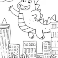 Godzilla’s Skyline Adventure Coloring Page
