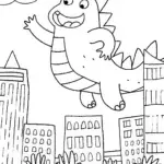 Godzilla’s Skyline Adventure Coloring Page