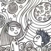 Celestial Dreamers: The Starry Artists Coloring Page