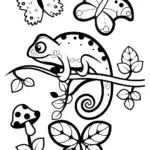 A Chameleon’s Colorful Adventure Coloring Page