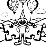Huggy Wuggy’s Puzzle Party Coloring Page