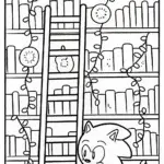 Sonic the Hedgehog in an Enchanted Library Coloring Page
