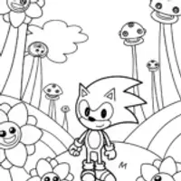 Sonic’s Techno Garden Adventure Coloring Page