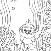 Chick’s Underwater Adventure Coloring Page